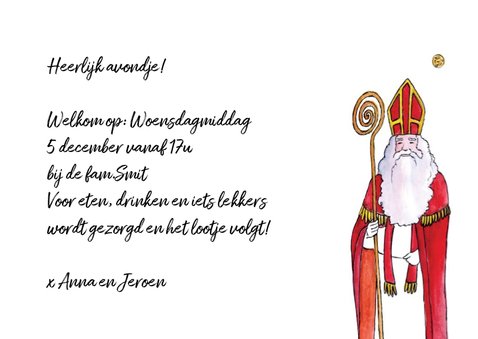 Sinterklaas uitnodiging voor heerlijk avondje 3