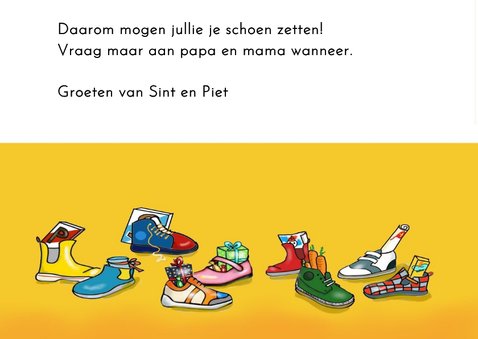 Sinterklaaskaart Sint en Piet met mijter en pietenmuts 3