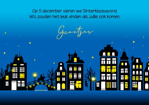 Sinterklaaskaart uitnodiging voor Sinterklaasavond 3