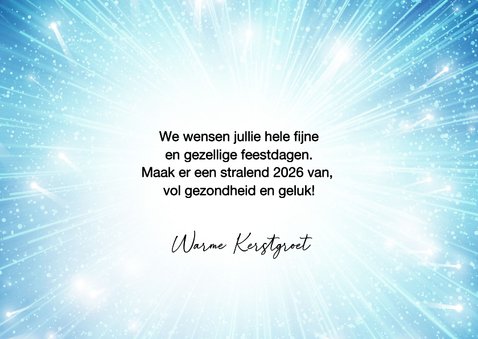 Sprankelende nieuwjaarskaart met felle sterren en foto 3