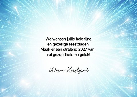 Sprankelende nieuwjaarskaart met felle sterren en foto 3