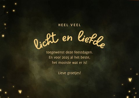 Sprankelende nieuwjaarskaart vogeltje licht en liefde 3