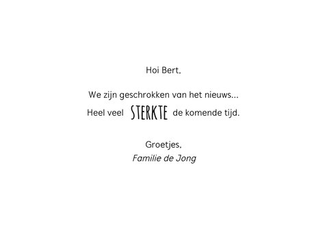 Sterkte kaartje met tekst wat een rot bericht 3