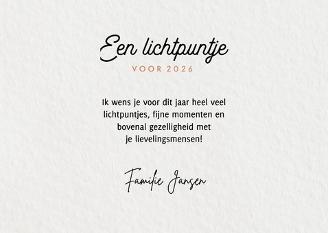 Sterktekaart lichtpuntjes voor 2026 met sterren papierlook 3