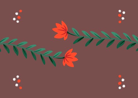 Sterktekaart met bloemenrand 2