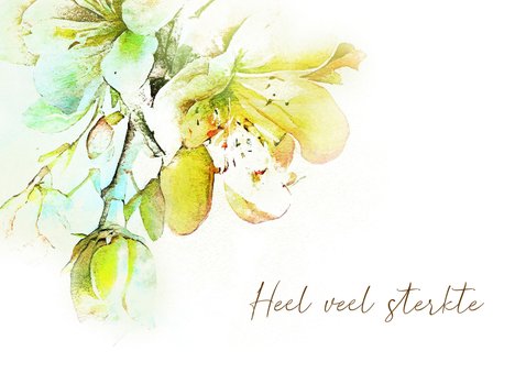 Sterktekaart pastel aquarel boeket 2