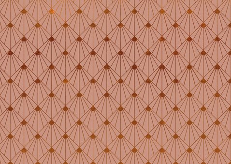 Stijlvolle art -deco roze kerstkaart met 3 eigen foto's Achterkant