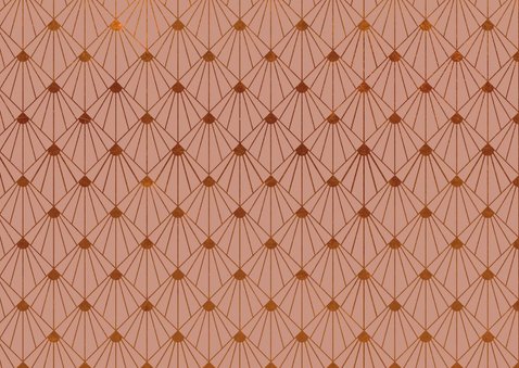 Stijlvolle art -deco roze kerstkaart met 3 eigen foto's Achterkant