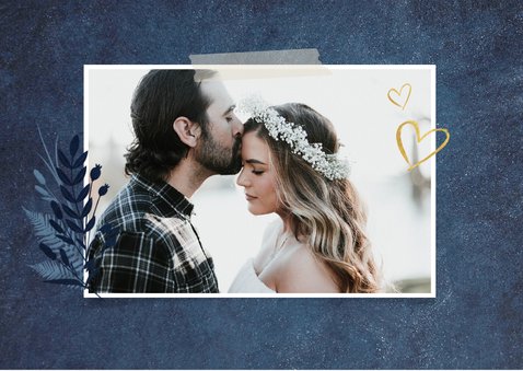 Stijlvolle botanische Save the Date kaart met eigen foto 2