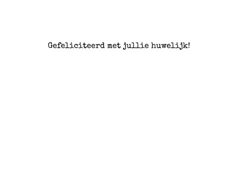 Stijlvolle felicitatiekaart voor een huwelijk met gedicht 3