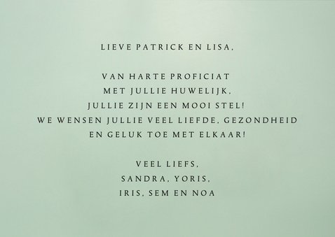 Stijlvolle felicitatiekaart voor een pasgetrouwd stel 3