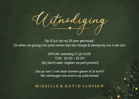 Stijlvolle foto collage jubileum uitnodiging kaart 3