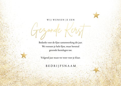Stijlvolle goudlook fotokaart met gezonde kerst 3