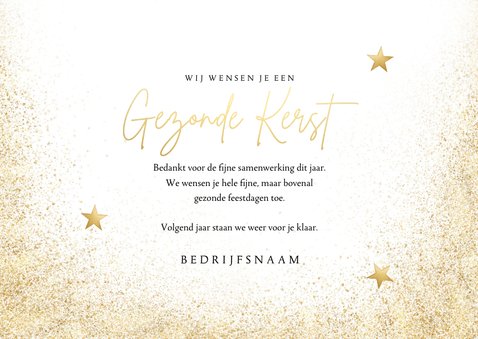 Stijlvolle goudlook fotokaart met gezonde kerst 3