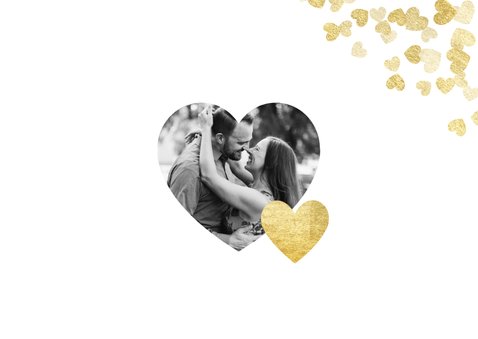 Stijlvolle 'I love u' valentijnskaart met gouden hartjes 2