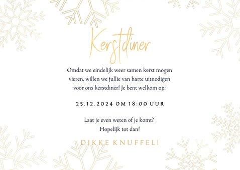 Stijlvolle Kerstdiner Uitnodiging Met Gouden | Kaartje2go