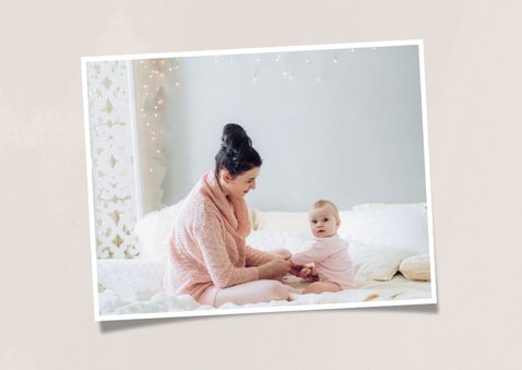 Stijlvolle kerstkaart fotocollage 2021 happy holidays beige 2