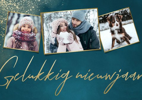 Stijlvolle kerstkaart fotocollage, Fijne feestdagen & sneeuw 2