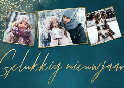 Stijlvolle kerstkaart fotocollage, Fijne feestdagen & sneeuw 2