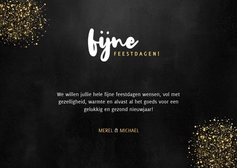 Stijlvolle kerstkaart gouden 2020 fijne feestdagen en foto 3