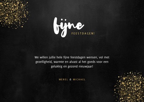 Stijlvolle kerstkaart gouden 2021 fijne feestdagen en foto 3