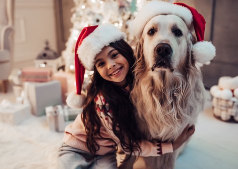 Stijlvolle kerstkaart met gouden sterren en grote foto 2