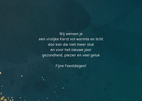 Stijlvolle kerstkaart met gouden tekst 3
