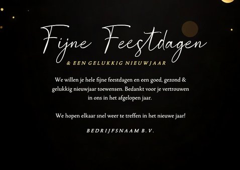 Stijlvolle kerstkaart zakelijk met gouden 2026 glitters 3