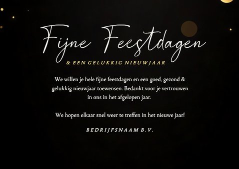 Stijlvolle kerstkaart zakelijk met gouden 2027 glitters 3