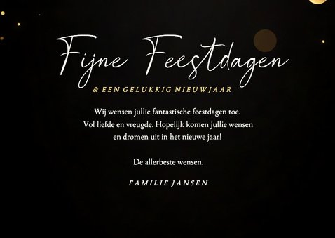 Stijlvolle kerstkaart zwart met gouden 2027 glitters 3