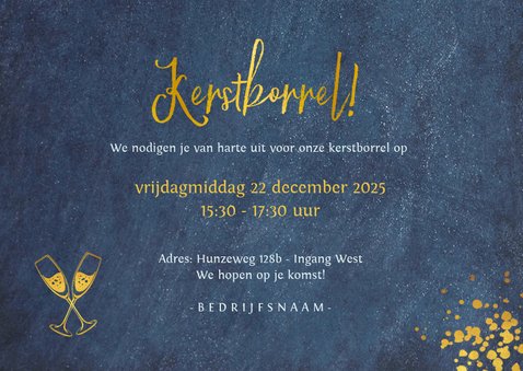 Stijlvolle liggende uitnodiging voor zakelijke kerstborrel 3
