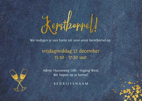 Stijlvolle liggende uitnodiging voor zakelijke kerstborrel 3