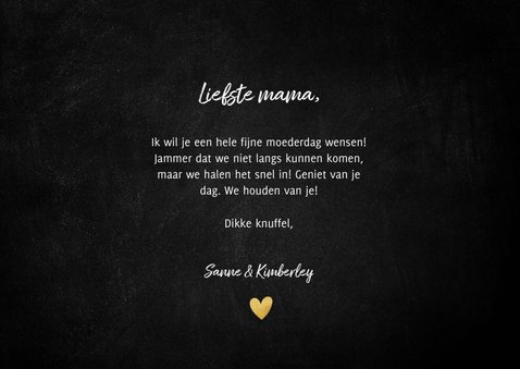 Stijlvolle moederdag kaart mama I love you goud en zwart 3