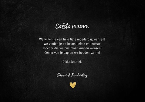 Stijlvolle moederdag kaart mama I love you goud en zwart 3