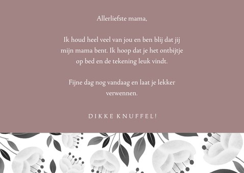 Stijlvolle moederdagkaart met witte bloemen en typografie 3