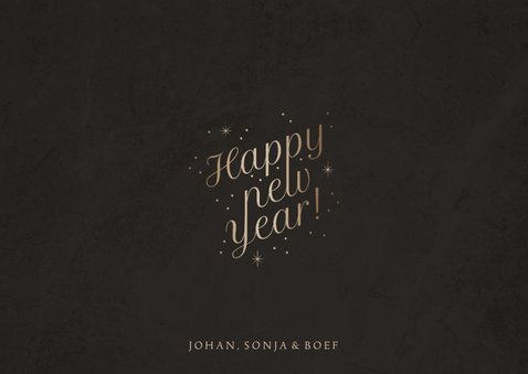 Stijlvolle nieuwjaarskaart foto 'Happy New Year' fonkels 3