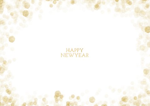 Stijlvolle nieuwjaarskaart met fotocollage en happy new year Achterkant
