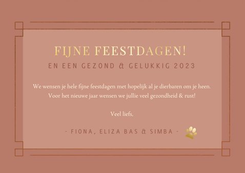 Stijlvolle oudroze art-deco kerstkaart met 3 eigen foto's 3