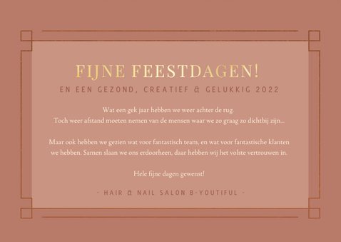 Stijlvolle oudroze zakelijke kerstkaart met 3 eigen foto's 3