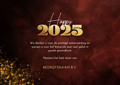 Stijlvolle rode zakelijke kerstkaart gouden 2025 3