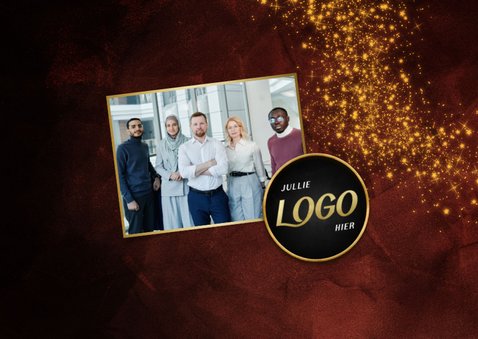 Stijlvolle rode zakelijke kerstkaart gouden 2027 2