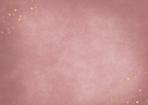 Stijlvolle roze met gouden kaart als bedankje bij communie Achterkant