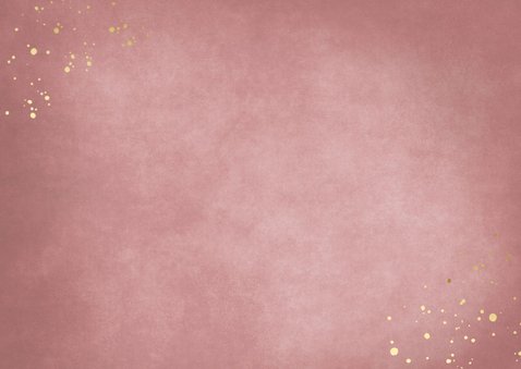 Stijlvolle roze uitnodiging feestje met kalender en 2 foto's Achterkant