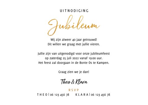 Stijlvolle uitnodiging jubileum met fotocollage 3