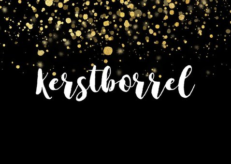 Stijlvolle uitnodiging kerstborrel met confetti 2