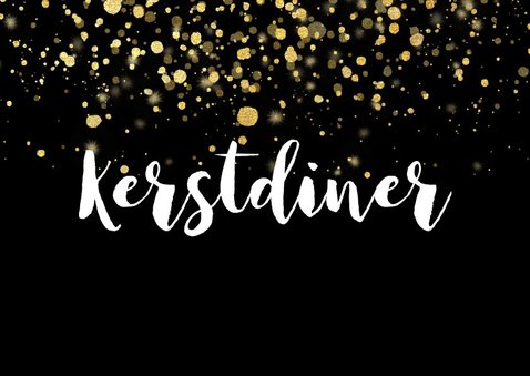 Stijlvolle Uitnodiging Kerstdiner Gouden | Kaartje2go