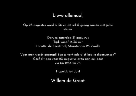 Stijlvolle uitnodiging tijd voor 'n feestje met foliedruk 3