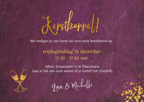 Stijlvolle uitnodiging voor jouw kerstborrel 3