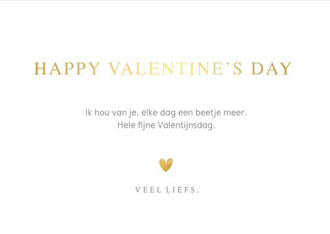 Stijlvolle valentijnskaart met grote foto en I Love you 3