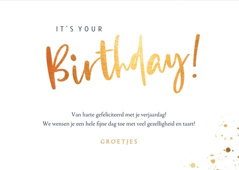 Stijlvolle verjaardagskaart voor een man met happy birthday 3